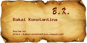 Bakai Konstantina névjegykártya